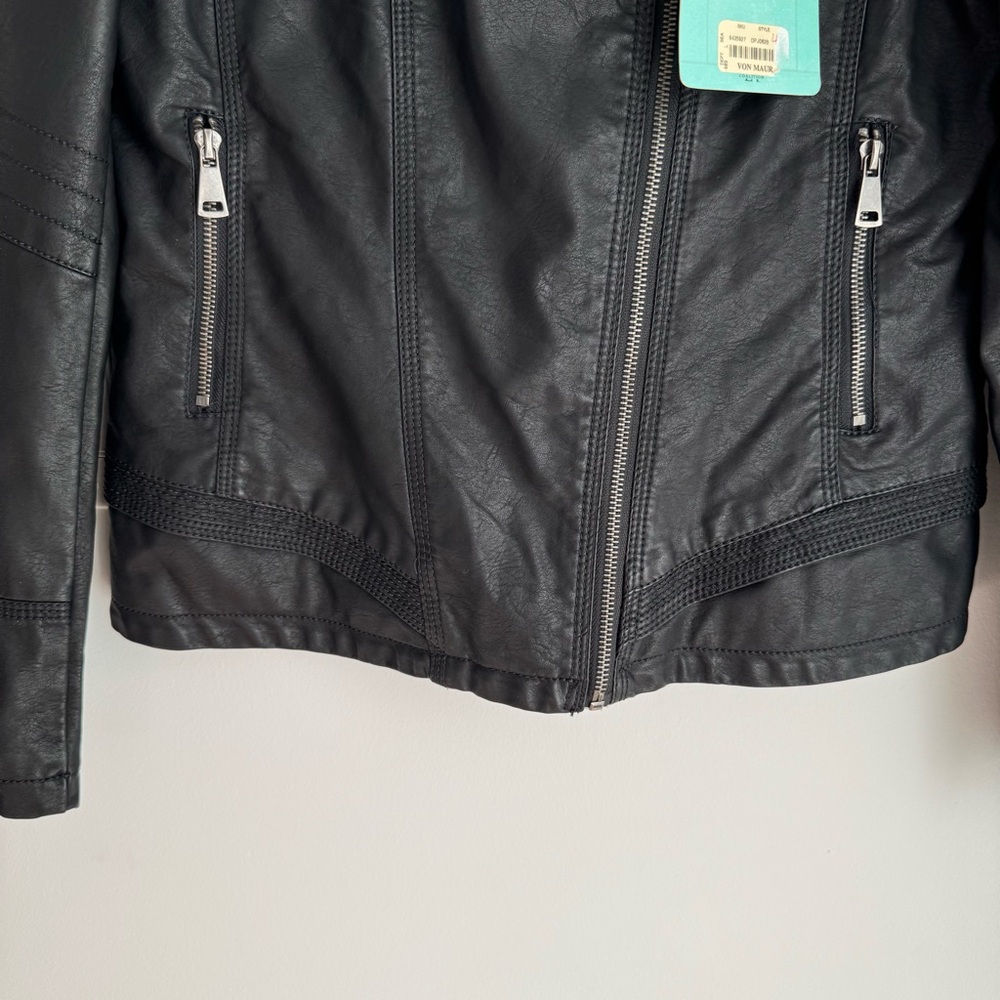 LA Coalition Faux Leather Jacket Women's Large‎ NEW - Picture 4 of 8